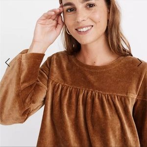 Madewell Texture & Thread corduroy top ~NWOT~ Size M. Brown.